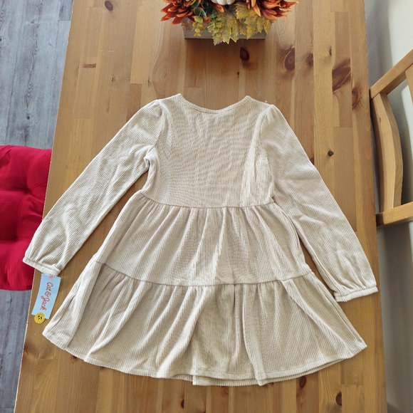 Cat & Jack - Girls' Long Sleeve Cozy Dress - Oatmeal (Beige) - Picture 10 of 11